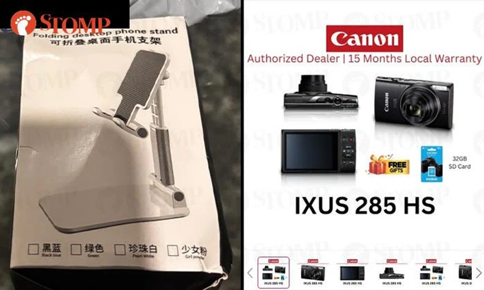 A Lazada shopper was very disappointed to receive a phone stand after buying a Canon camera.