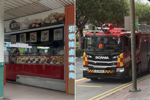 Although the dim sum shop did not appear to have suffered serious damage, its interior was covered in soot.