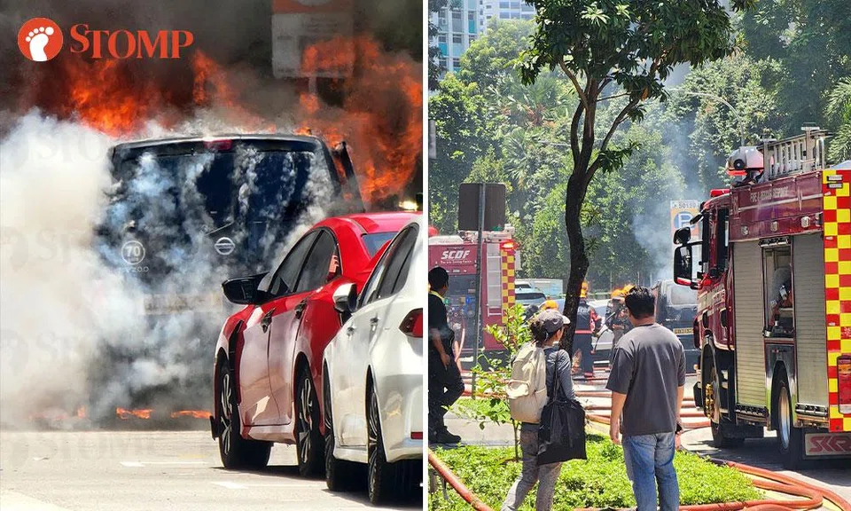 van fire in balestier