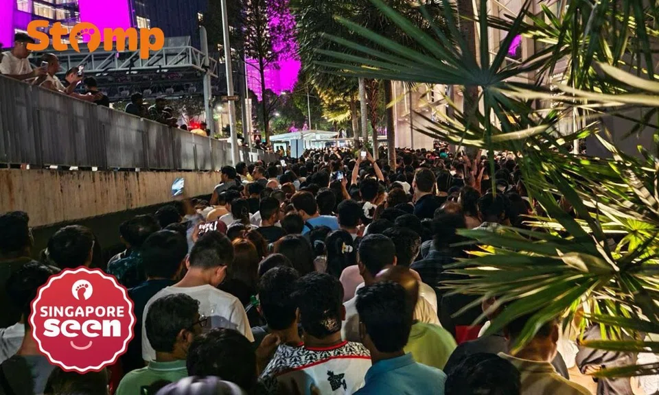 crowd after new year's fireworks at MBS