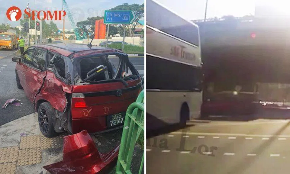 SBS Transit bus captain suspended after beating red light and hitting car at AMK junction