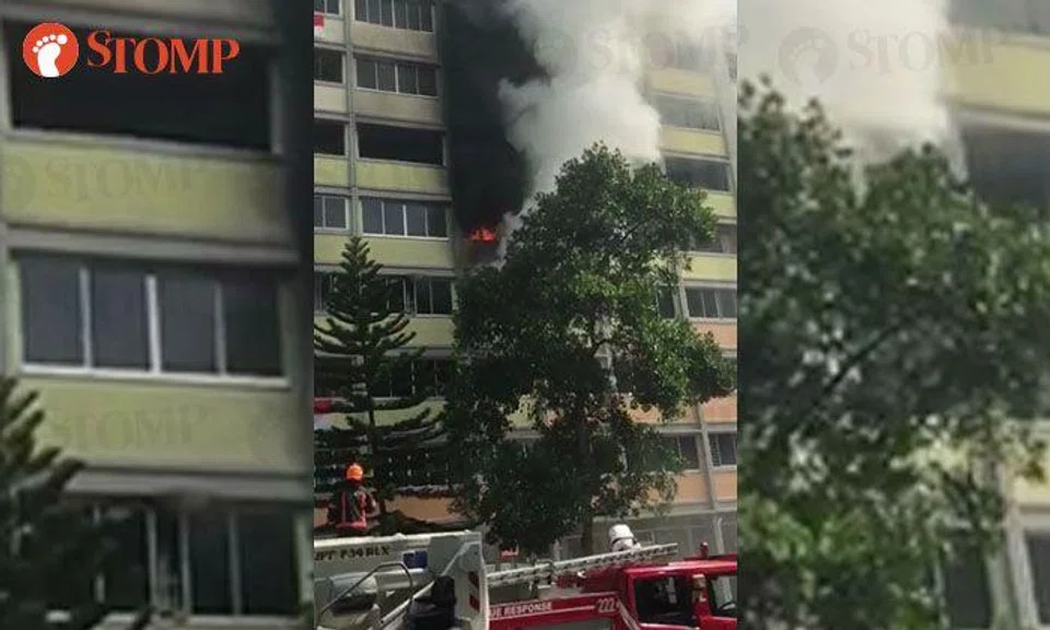 Fire at Simei Road block: 1 firefighter suffers heat exhaustion, 150 residents evacuated