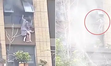 Tragic fall from burning flat in China kills 3-year-old girl, leaves mum fighting for life
