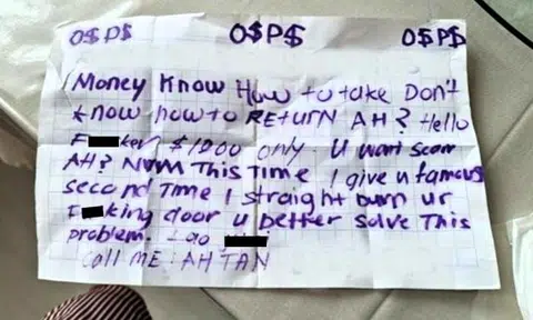 Threatening note with vulgar words pasted on gate of Choa Chu Kang flat, 40-year-old man arrested