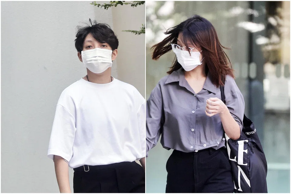 Estella Sun Weilin (left) admitted to driving a car without a licence while Fong Yoke Mun pleaded guilty to one count of allowing her to do so.
