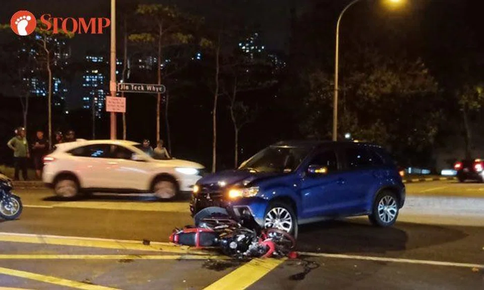 Rider taken to hospital after accident with car at Teck Whye junction