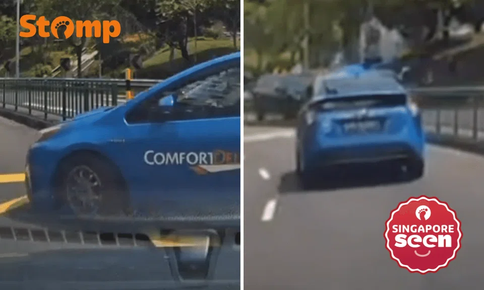Taxi driver allegedly shows middle finger after failing to give way in Pasir Ris, ComfortDelGro investigating