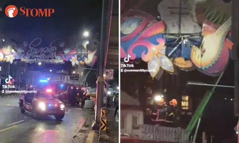 Deepavali street decorations catch fire in Little India