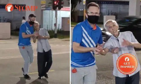 Kind soul helps old man who peed on himself cross the street, buys him underwear and wet wipes