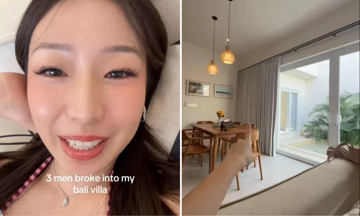 Bali villa, three men entered, Singapore influencer, illegal