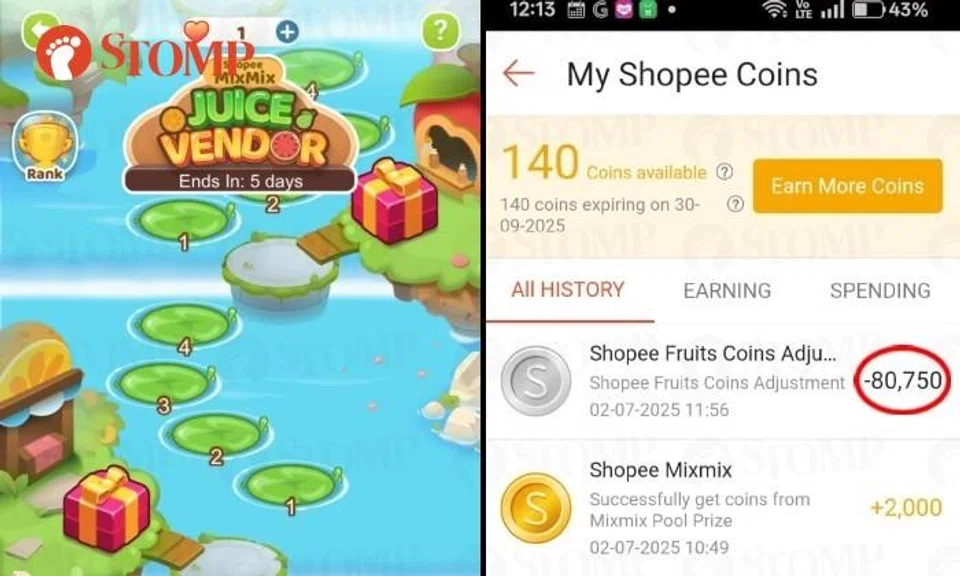 Woman wins $807.50 worth of coins in game, but Shopee takes them back as wrong amount credited due to error