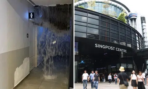 7-year-old girl trapped in toilet after pipe bursts at SingPost Centre