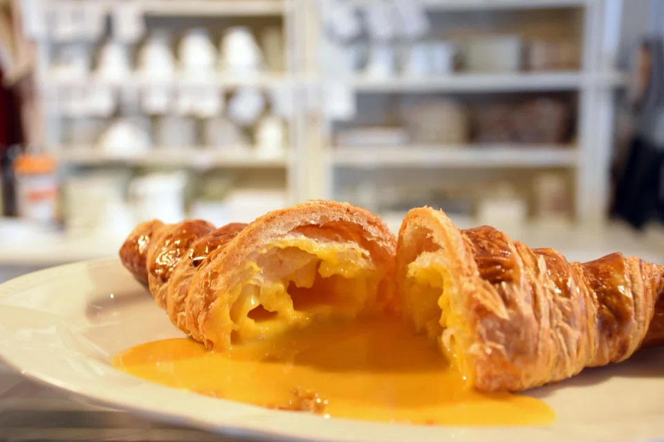Salted egg yolk croissants from the now-defunct Antoinette patisserie.