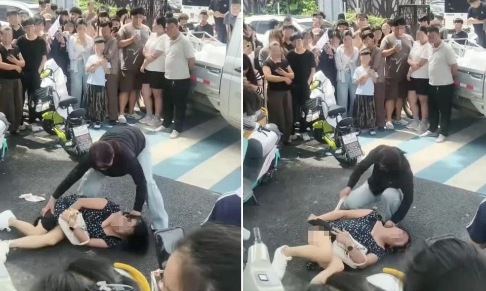 Woman pinned, slapped, China, affair allegations