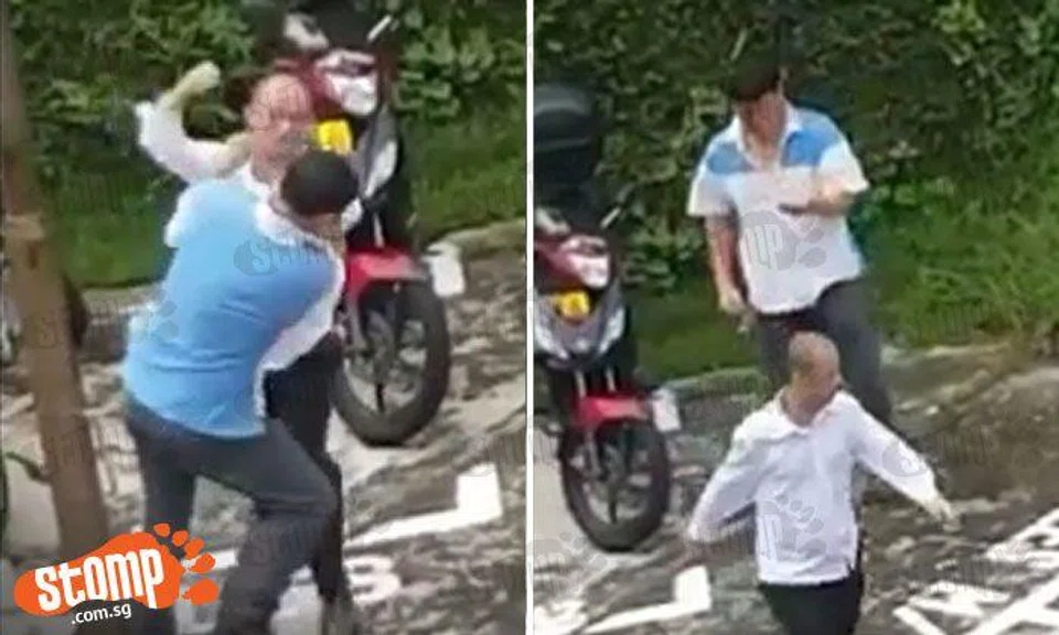 UFC (Uncle Fighting Championship) between lorry driver and cabby at Thomson leaves one of them with bloody face