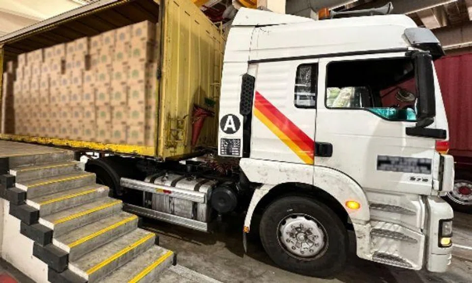 ICA officers noticed anomalies in the scanned image of the lorry carrying a consignment of assorted liquid detergents.