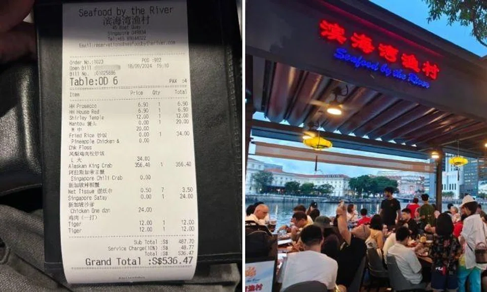 A woman alleged that her teen daughter was scammed by Seafood By The River restaurant, which charged the teen $536.47 for a crab meal on Sept 18.