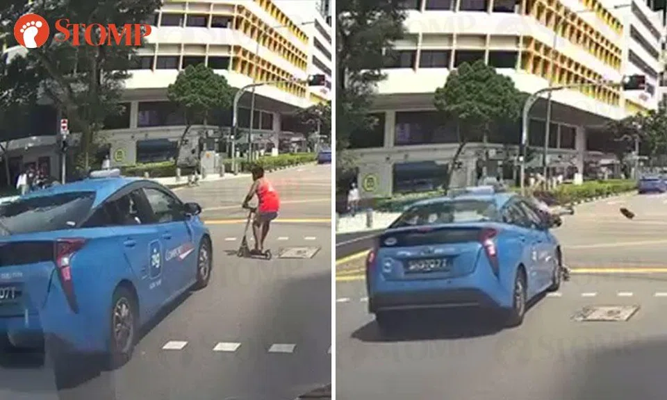 boy on kick scooter hit by taxi at middle road