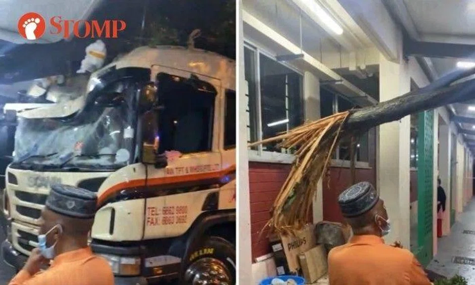 Lorry driver arrested for drink driving after crashing into Jurong block