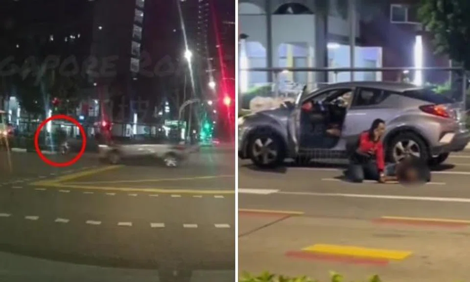 Cyclist crossing road against red light hit by car at Victoria Street