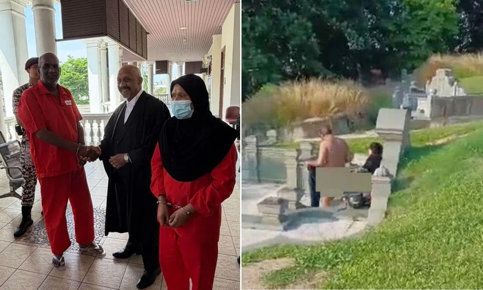 Couple who had sex in cemetery gets reduction in jail sentence. 