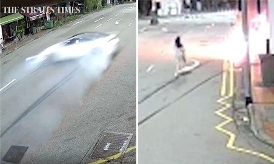 Tanjong Pagar crash: Video shows girlfriend of driver running to burning car