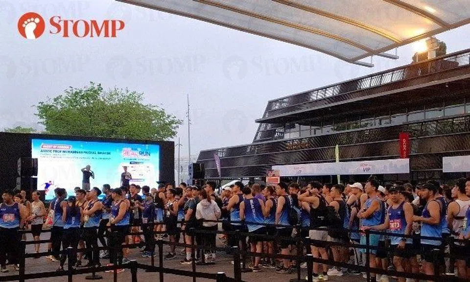 The HomeTeamNS REAL run at the Singapore Sports Hub on Oct 6 morning was cancelled due to weather, disappointing many participants.