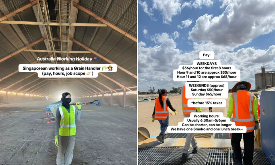 The TikToker worked as a grain handler for three months in Australia.