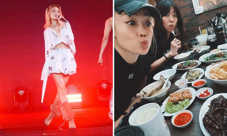 There were snaps on Instagram of Joey Yung staring at a table of food, including bak kut teh and chendol.