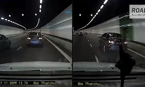 Reckless driver on KPE cuts lanes without signalling, hogs road, then makes last-minute turn