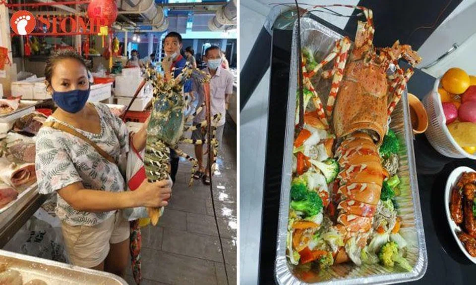 Stomper cooks massive lobster she found at Toa Payoh market: 'Its head was bigger than my face!'