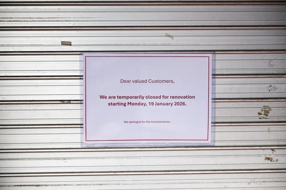 The shuttered Komala Vilas Vegetarian Restaurant on March 16. ST PHOTO: SHINTARO TAY