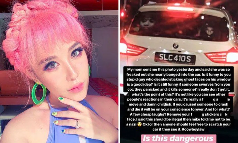 Funny or dangerous? Blogger Xiaxue says ghost stickers on cars should be made illegal