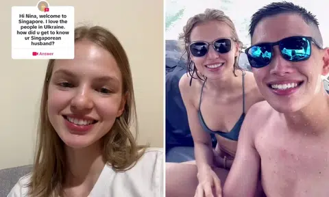 Ukrainian model meets man from S'pore on Tinder to practise her English, marries him 5 months later
