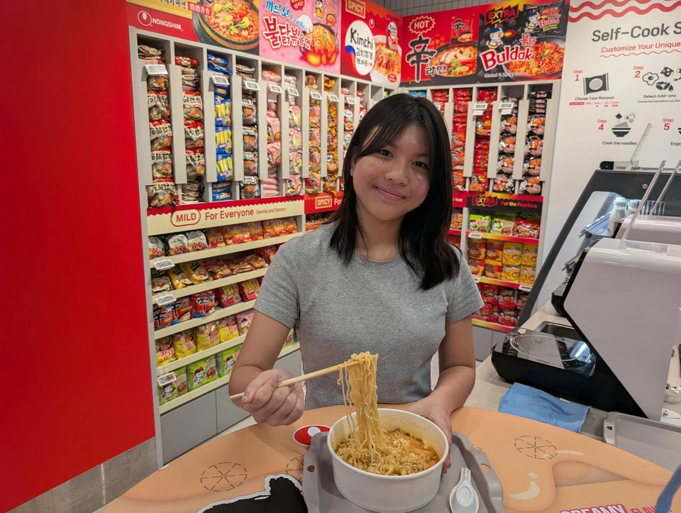 The ramyun corner at FairPrice Xtra at Vivocity is located at Lotte Mart Express inside the supermarket and carries more than 30 types of noodles.