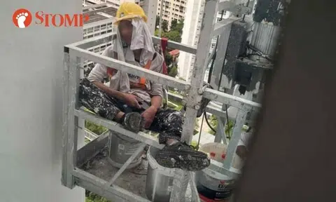 Stomper concerned about painter sleeping in gondola hanging high outside McNair Towers