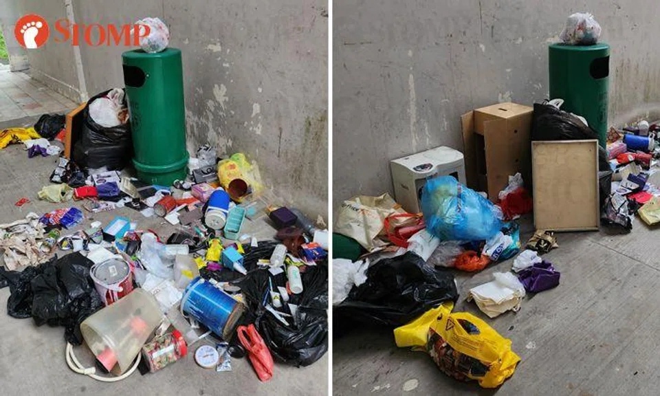 Passer-by slams 'pathetic sight' of rubbish likely scattered by rag-and-bone man in Bukit Batok