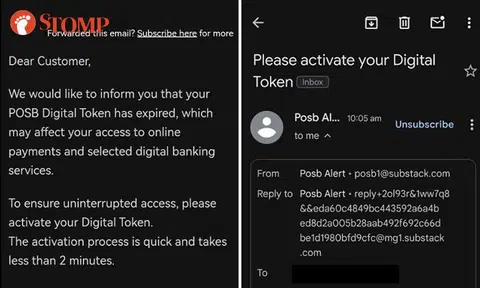 POSB customer warns of suspicious email that likely contains malware and can 'wipe out your bank account'