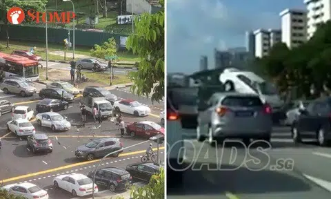 Clementi Road accident: New video shows car flipping and landing on other vehicles