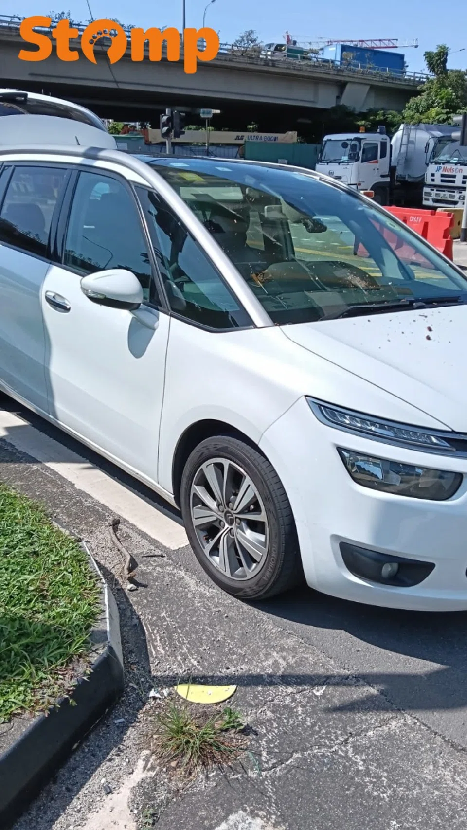 The Stomper stopped his Citroen next to the road divider and took photos of the damage, which he said was severe.