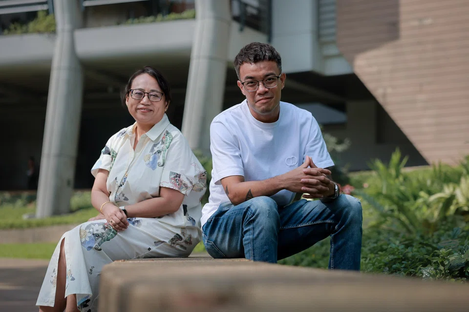 Mr Mason Lim with his lecturer Dr Jinna Tay, a senior lecturer in communications and new media at NUS, at University Town on July 4.