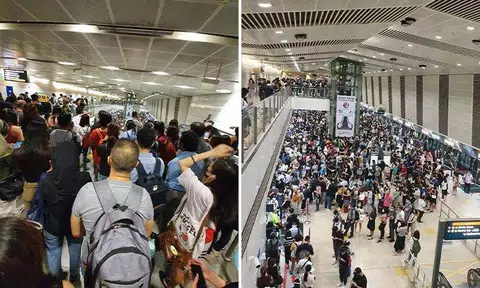 Huge crowd of commuters form at Bishan MRT Station after signal-related fault along Circle Line