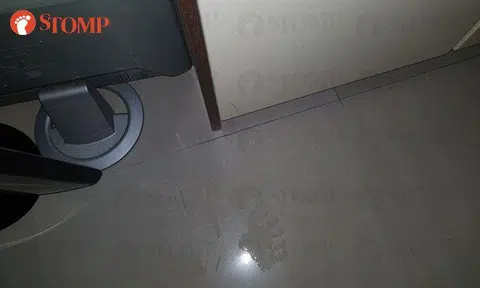 This is what happens to Beach Rd resident's floor after downstairs neighbour buys new air-con