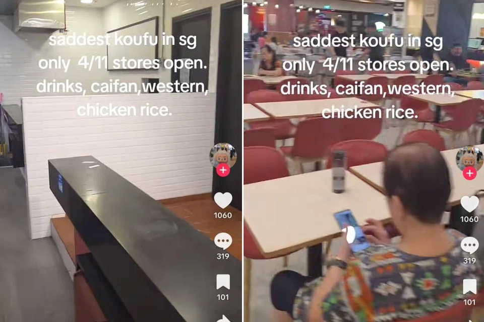 The food court had only a handful of patrons, but it's unclear when the video was taken.