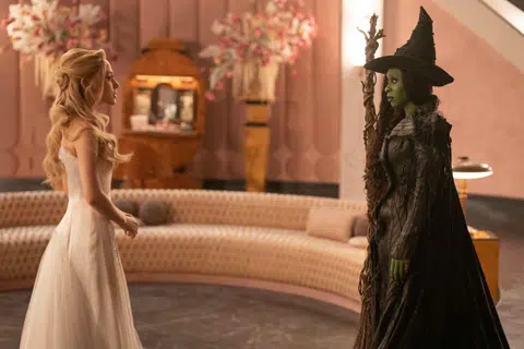 Wicked: For Good stars Ariana Grande (left) as Glinda and Cynthia Erivo (right) as Elphaba.