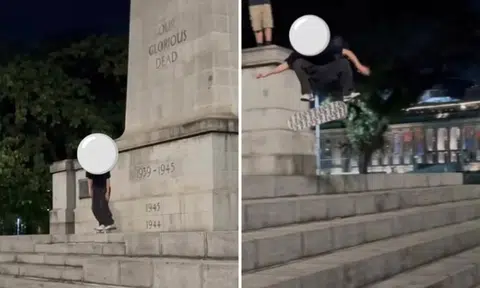 Police investigating case involving man allegedly skateboarding at Cenotaph