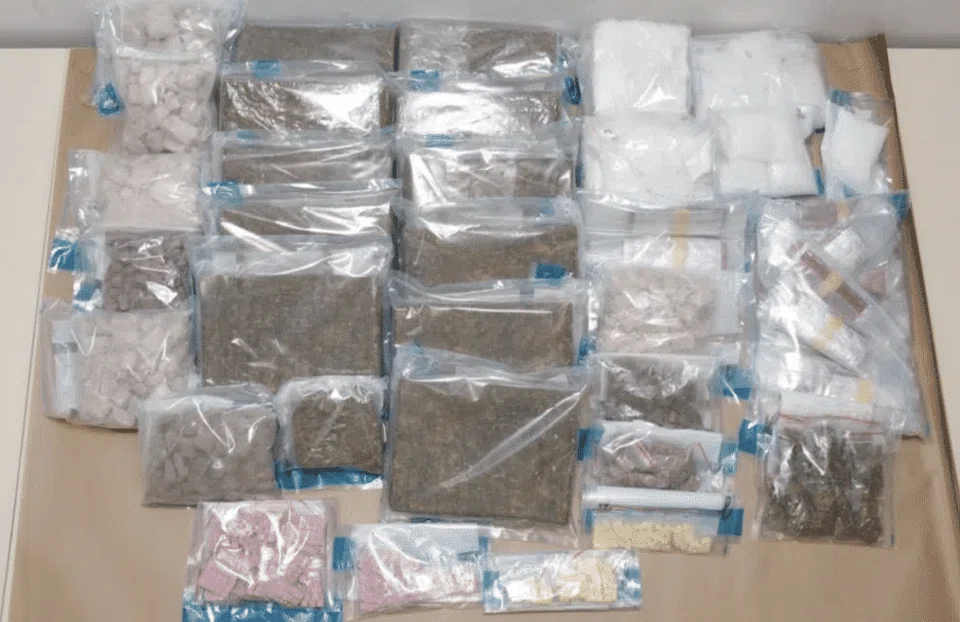 Drugs seized by CNB in an operation on Jan 4 in the vicinity of Cassia Crescent.