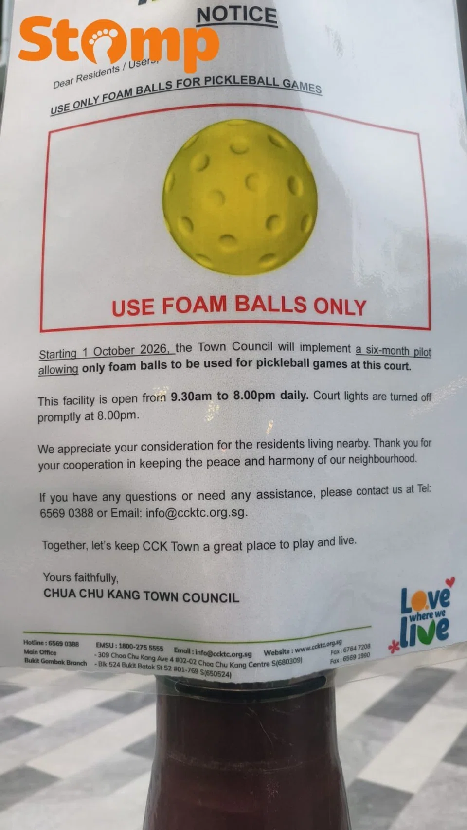Tengah resident says foam balls reduce pickleball noise | Stomp