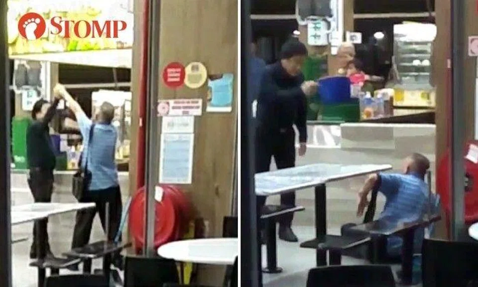 Uncle ends up on floor after arguing with man over 'rude' beer lady in Bukit Panjang coffee shop
