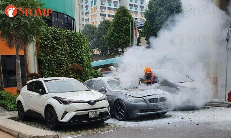 Driver stranded for an hour after BMW he was parked next to at Pending Road bursts into flames